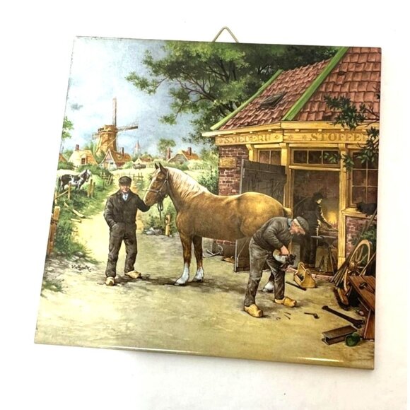 Royal Mosa Holland Royal Schwabap Ter Steege Ceramic Tile Horse Stable 6" x 6" - Picture 2 of 7